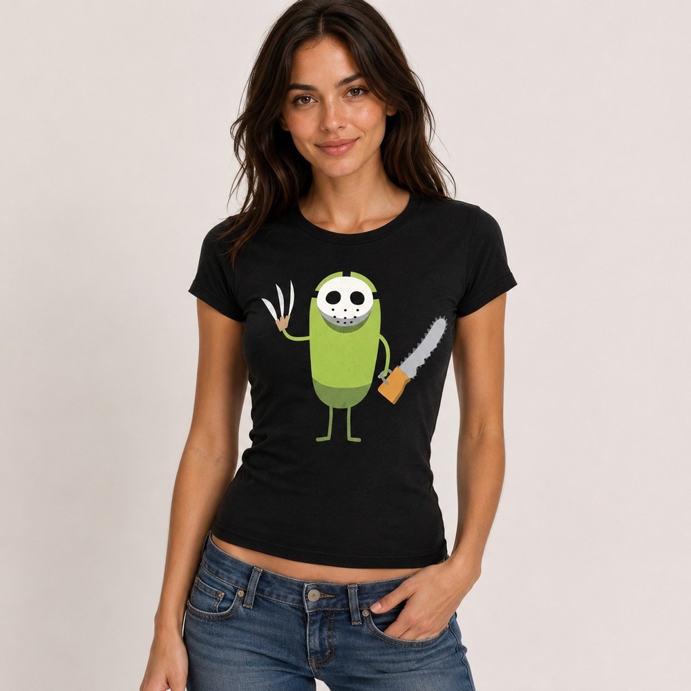 Dumb Ways to Die Graphic Tee Small Black Horror Mashup Jason Freddy Cotton Shirt